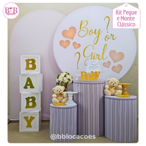 Boy Girl Branco e Dourado - Kit Clássico 2