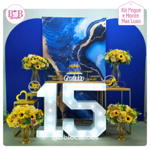 Mármore Azul 15 anos - 4 arranjos